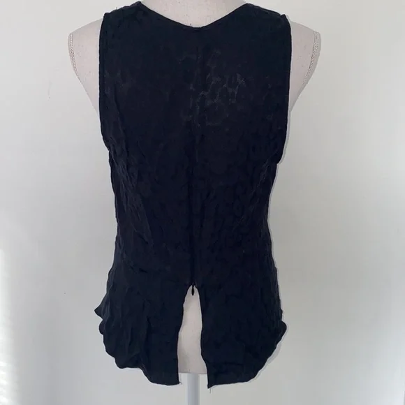 BCBGMaxAzria Black Leopard Twist Front Tank Top - Picture 5 of 5